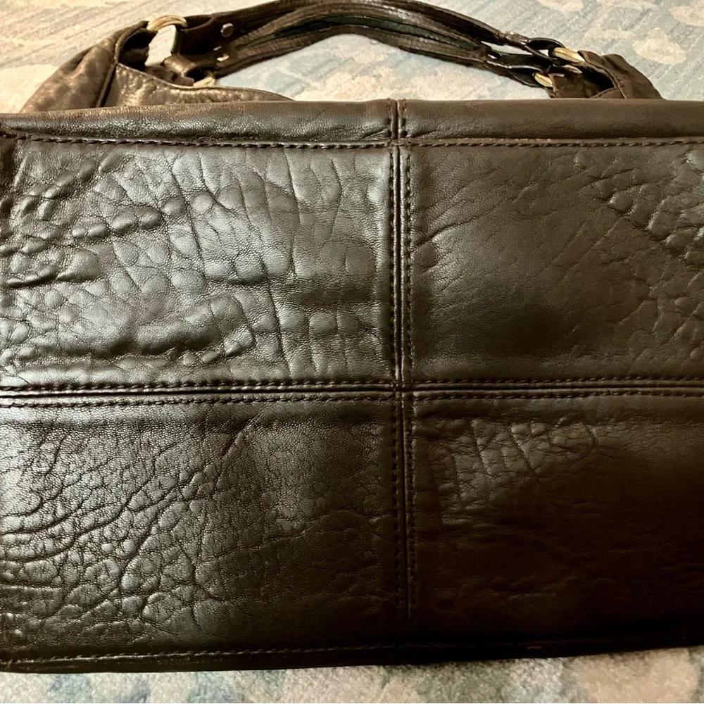 Calvin Klein Dark Brown Leather Tote - Picture 4 of 9